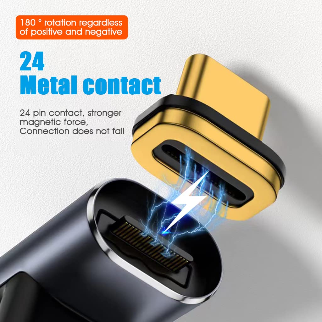 Verilux Type C Adapter Right Angle Magnetic 90 Degree USB C Adapter USB 4.0 Support Thunderbolt 3/4 100W PD Fast Charging 40Gb/s Data Transfer, 8K@60Hz Video Output for MacBook Pro/Air, USB C Devices Verilux Type C Adapter Right Angle Magnetic 90 Degree USB C Adapter USB 4.0 Support Thunderbolt 3/4 100W PD Fast Charging 40Gb/s Data Transfer, 8K@60Hz Video Output for MacBook Pro/Air, USB C Devices